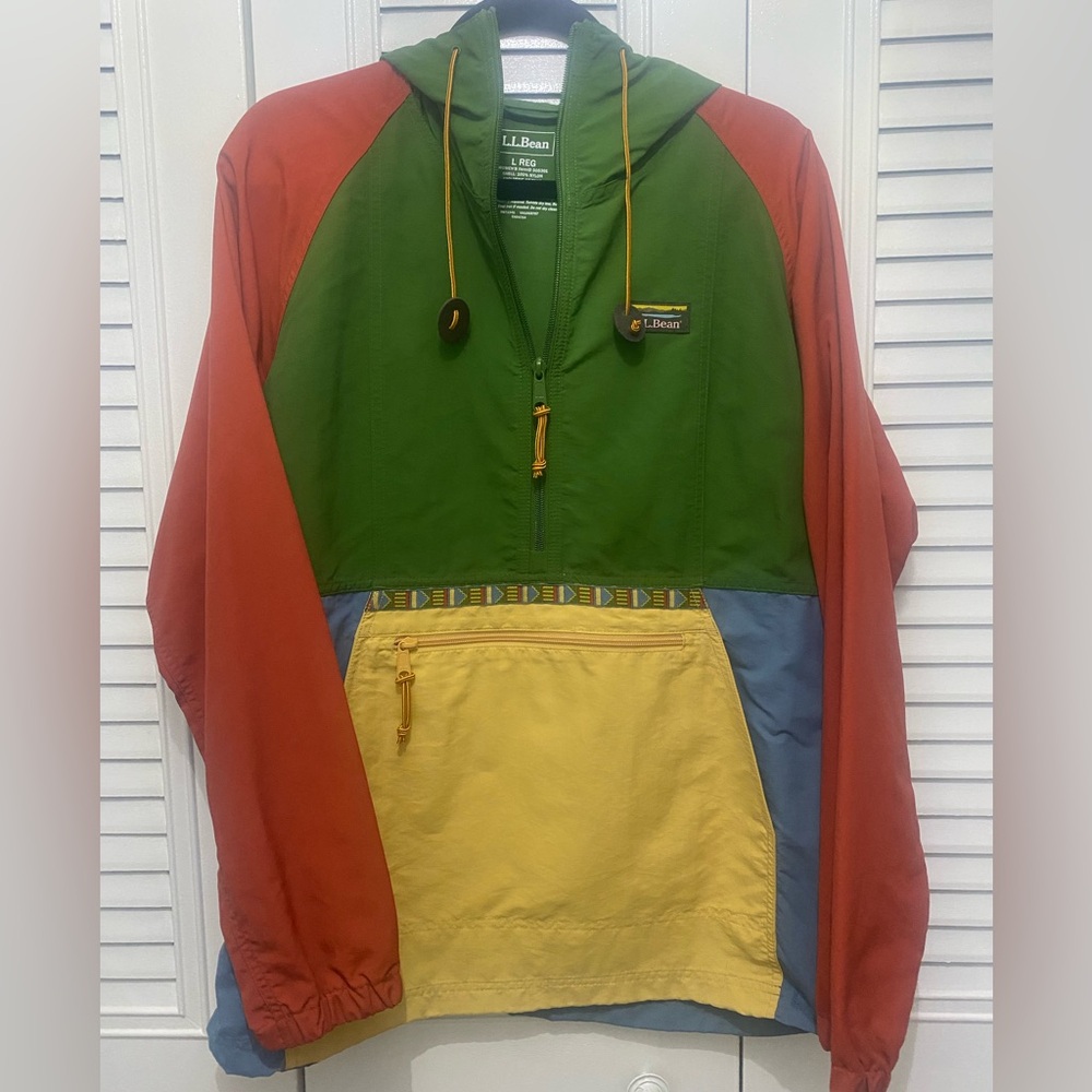 L.L. Bean Multicolor Utility Jacket - Green, Red, Yellow, Blue women’s Large